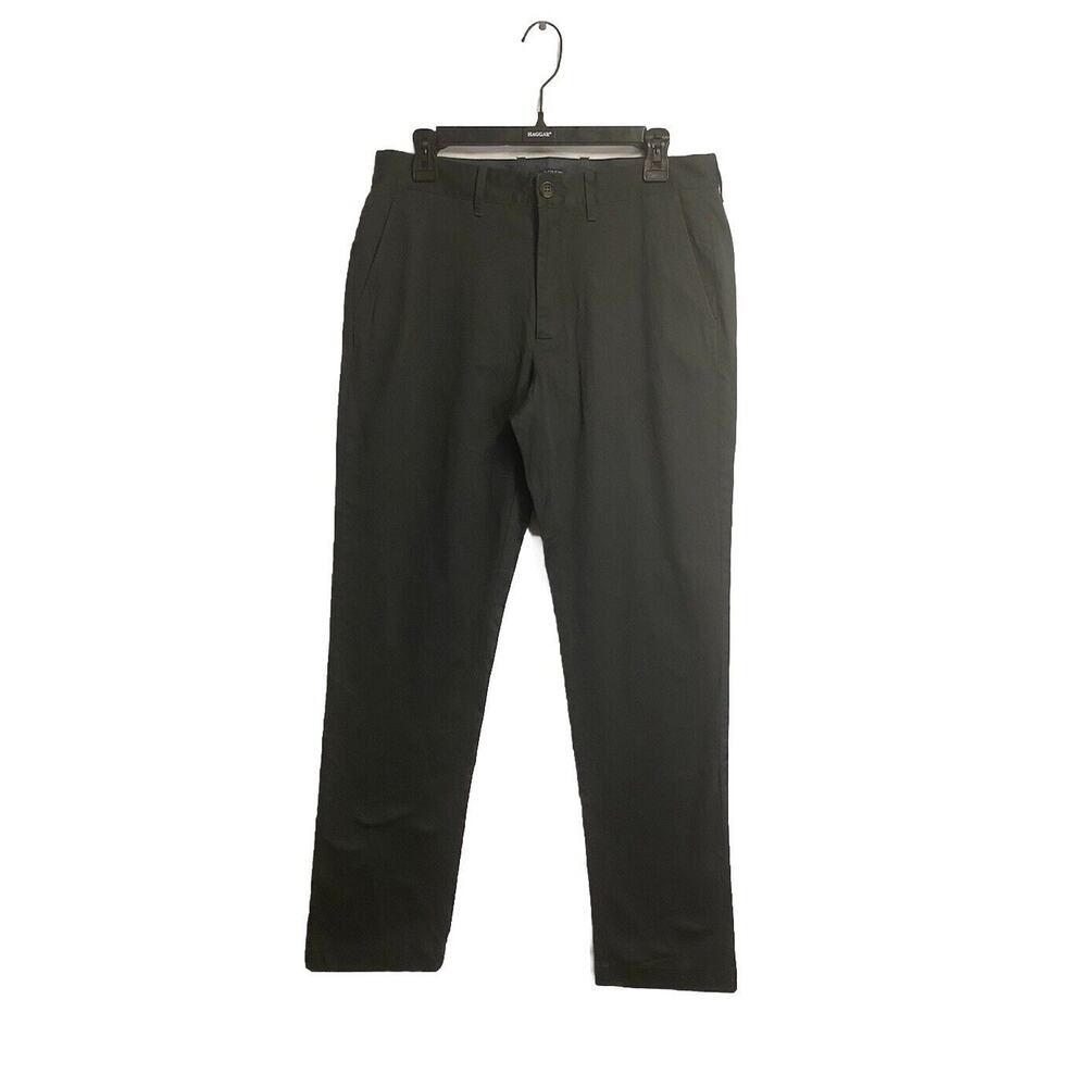 J. Crew Mens Flex Straight Pants Chino Flat Front‎ Stretch Green Cotton Sz 31x32